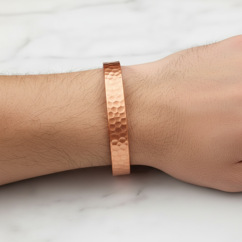 Pure Copper Magnetic Bracelet | Hand-Hammered | Gift Box Included