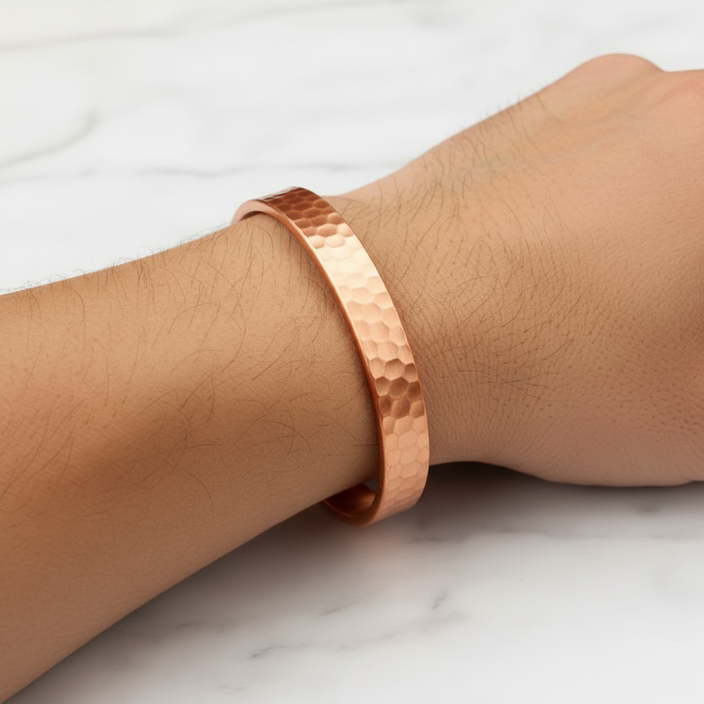 Pure Copper Magnetic Bracelet | Hand-Hammered | Gift Box Included