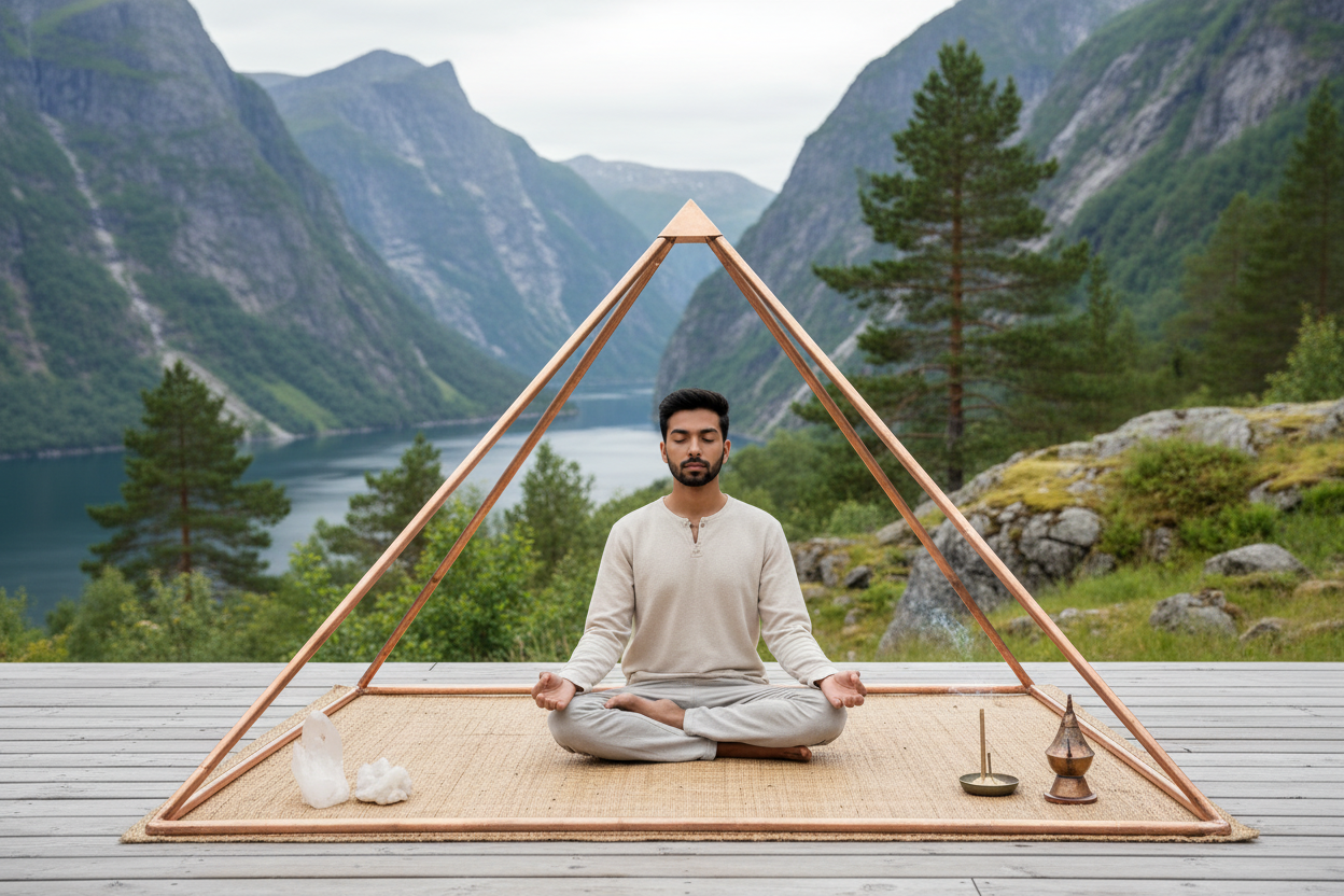 Pure Copper Meditation Pyramid – Sacred Giza Geometry | Face of Norway