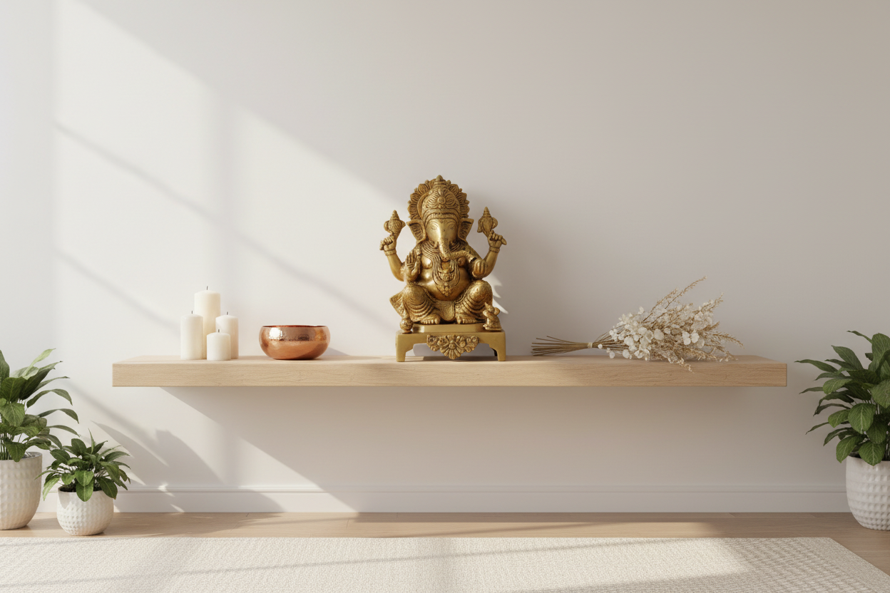 Brass Antique Ganesha Idol – 11" Sitting on Base | Handcrafted Spiritual Decor