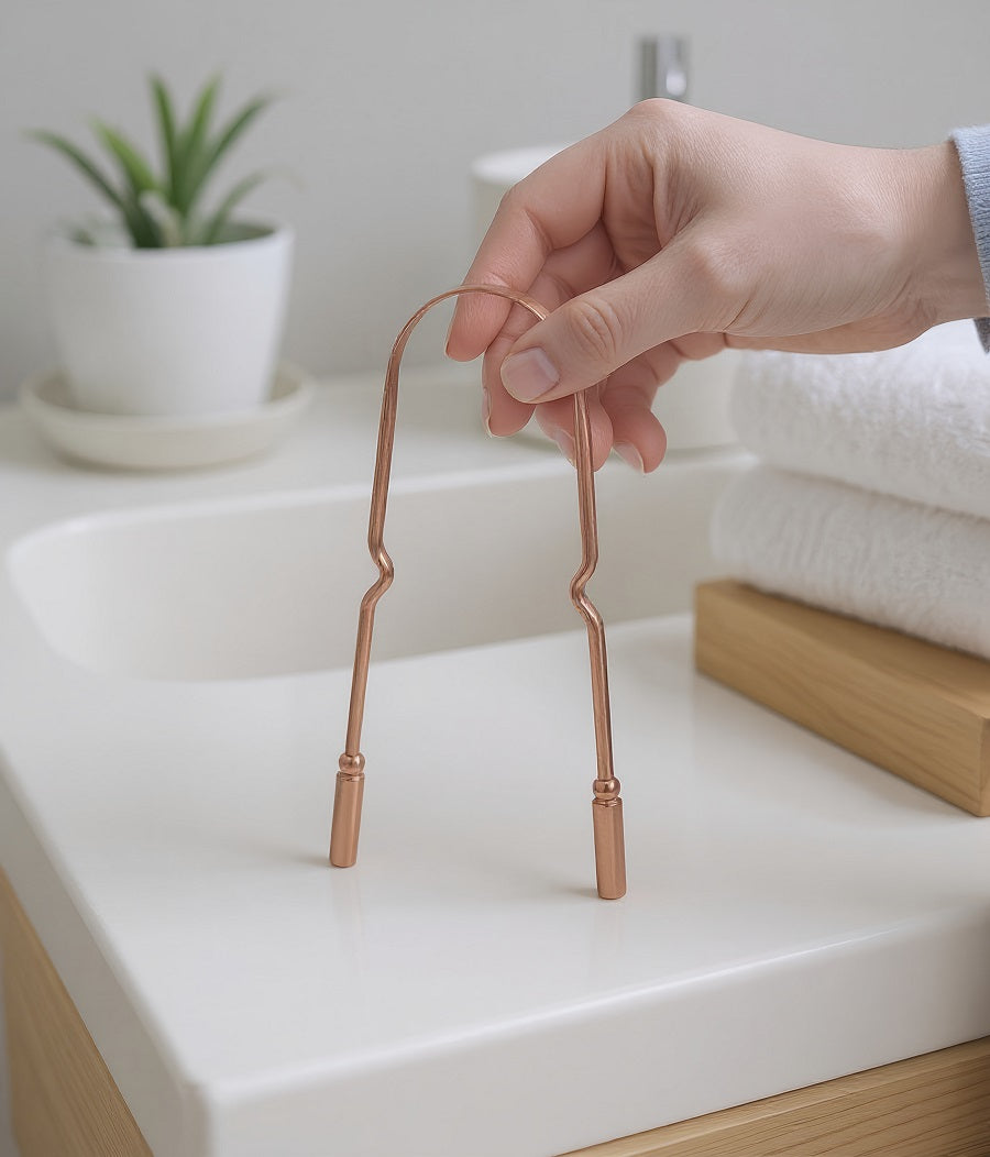 Premium Kopper Tungeskraper - Antibakteriell & Medisinsk Kvalitet