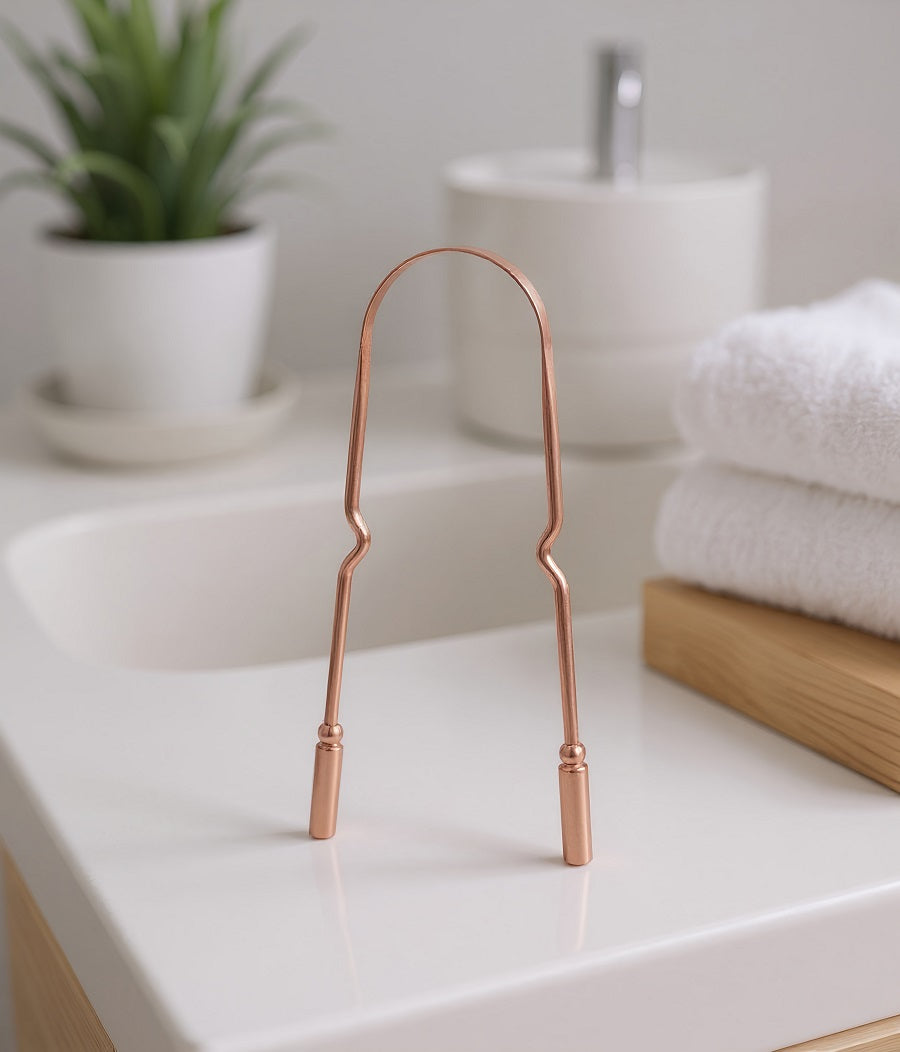 Premium Kopper Tungeskraper - Antibakteriell & Medisinsk Kvalitet