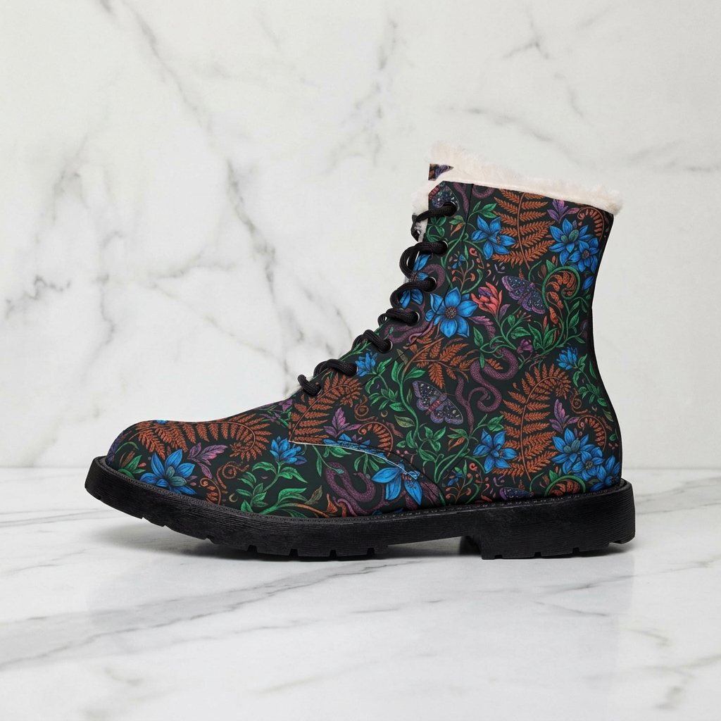 Midnight Garden Women's Fleece-Lined Botanical Boots