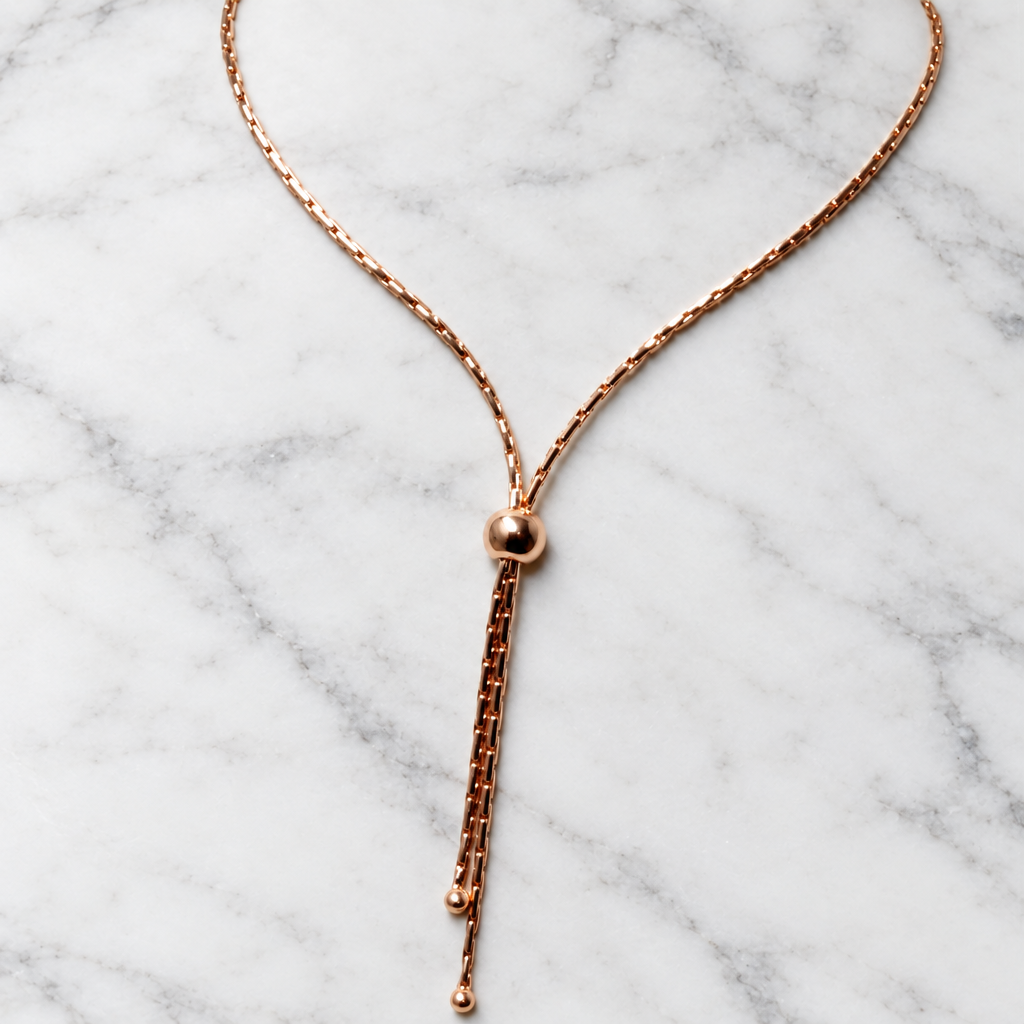 Copper Sliding-Bead Y Necklace