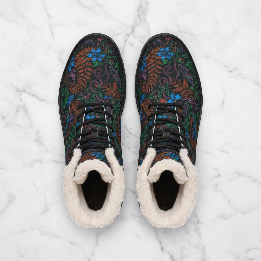 Midnight Garden Women's Fleece-Lined Botanical Boots