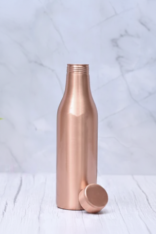 Plain Matt Finished Copper Water Bottle — 1000 ml