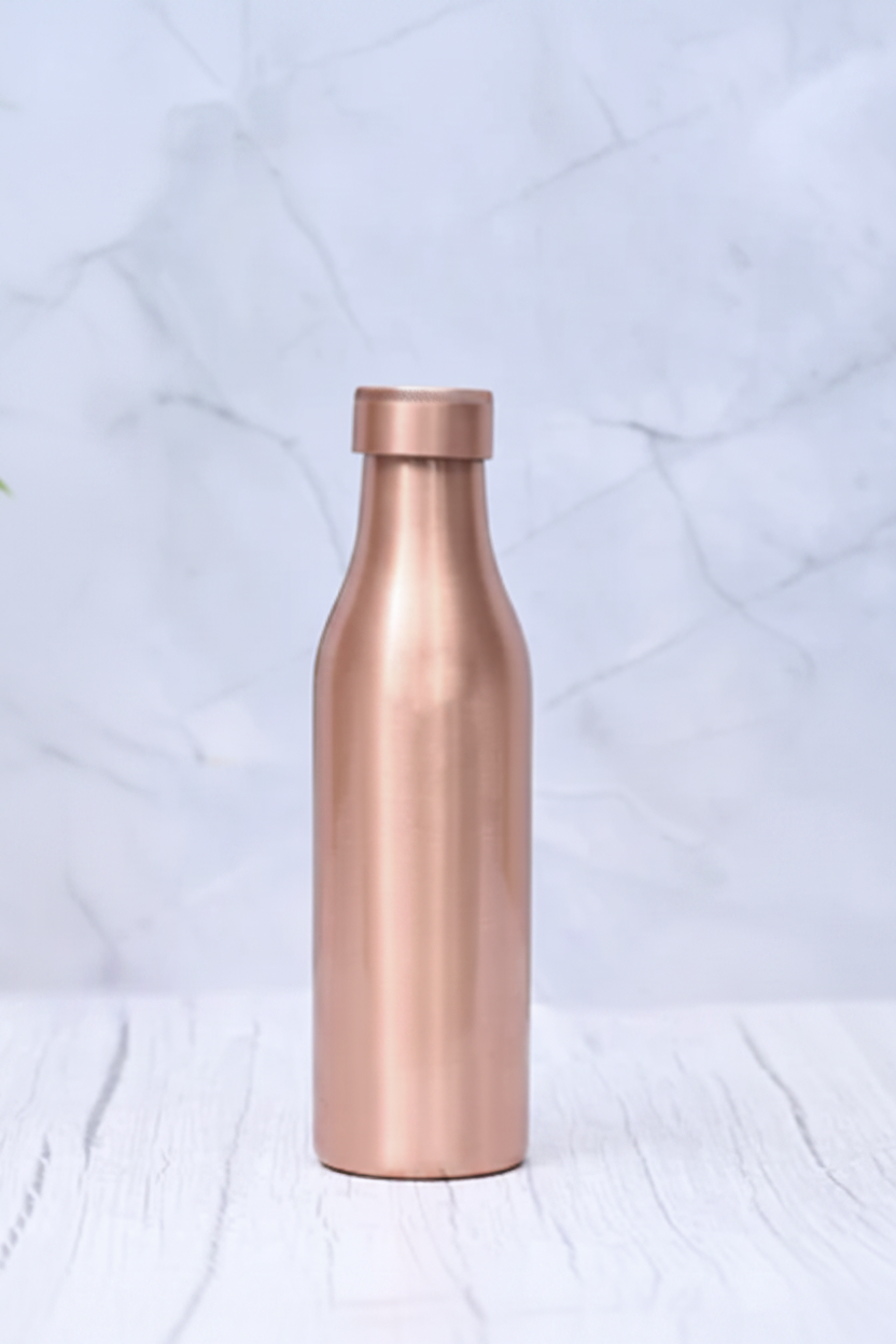Plain Matt Finished Copper Water Bottle — 1000 ml