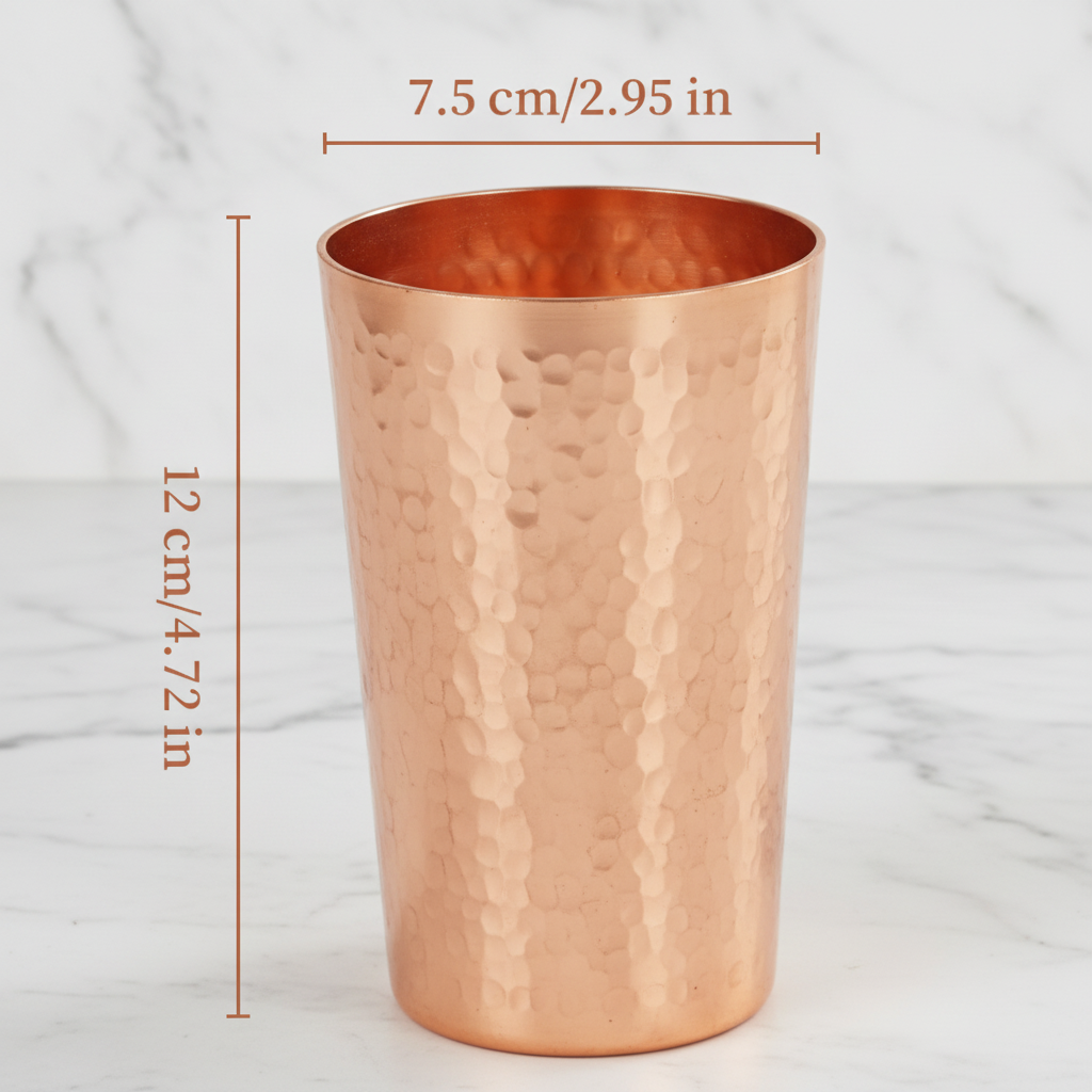 Pure Copper Mug – Handcrafted Hammer Texture | 280ml & 360ml