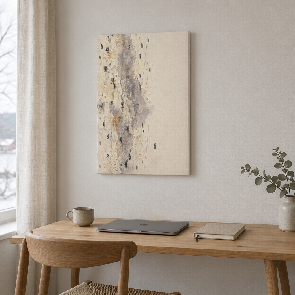 Quiet Static | Neutral Abstract Canvas Art