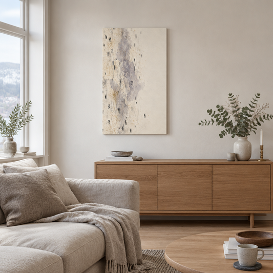 Quiet Static | Neutral Abstract Canvas Art