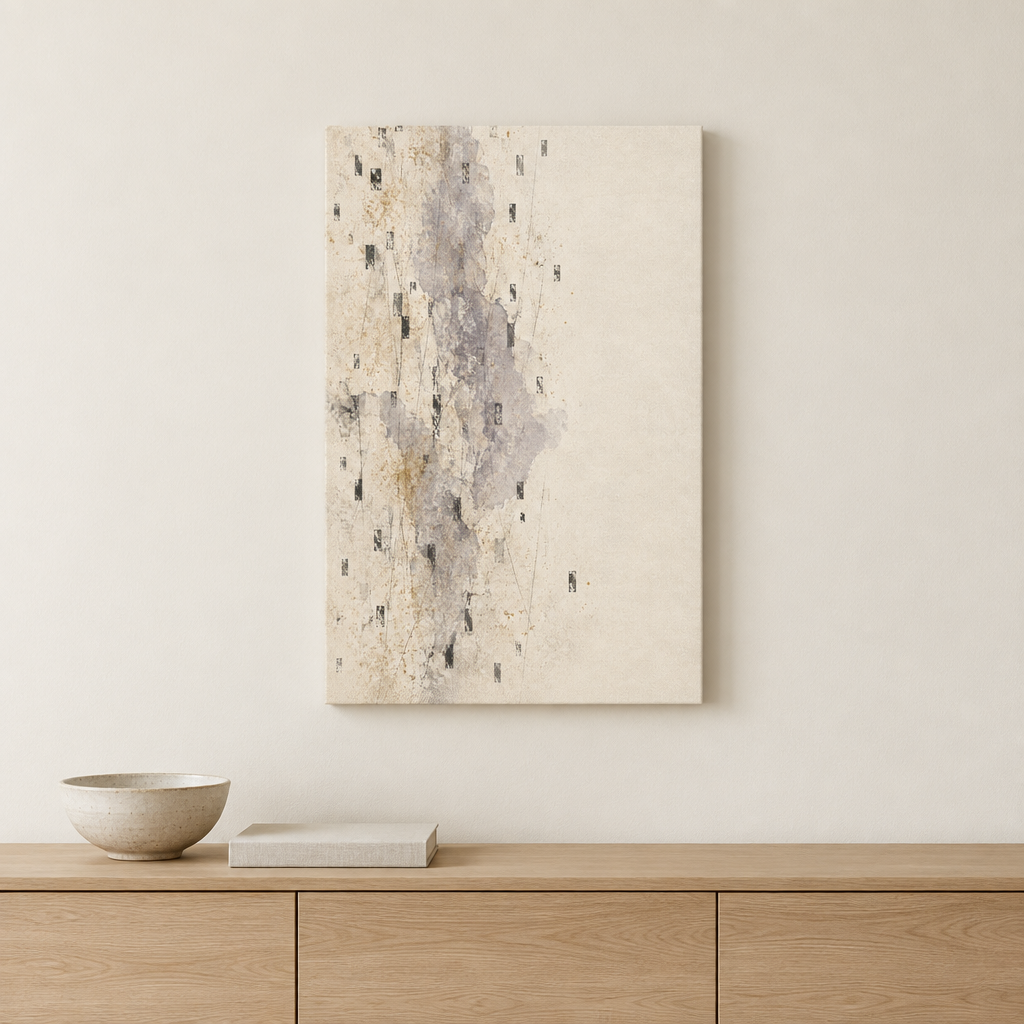Quiet Static | Neutral Abstract Canvas Art