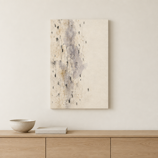 Quiet Static | Neutral Abstract Canvas Art