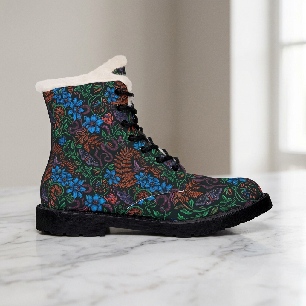 Midnight Garden Women's Fleece-Lined Botanical Boots