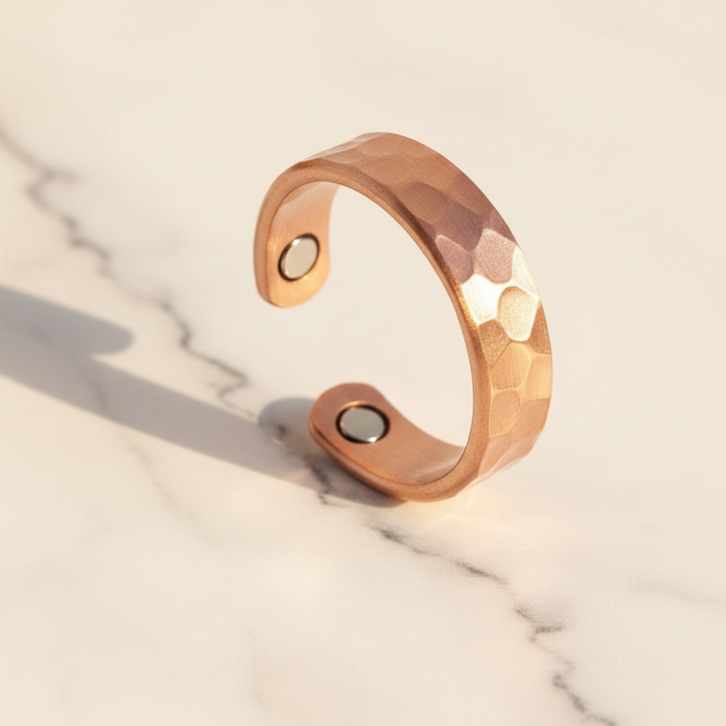 Pure Copper Cuff Ring – Adjustable Healing Jewelry | 100% Copper