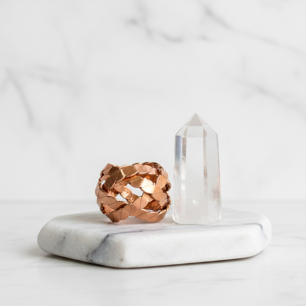 Copper Dragon Scale Tensor Ring – Sacred Cubit Pure Copper 144Hz Energy Tool
