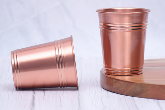 Pure Copper Ring Design Tumbler Glass – Set of 2 | 300ml