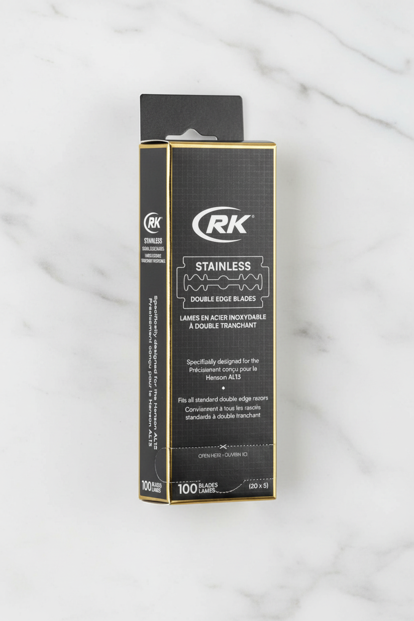 RK Stainless DE Blades for Henson AL13 — 100 Pack