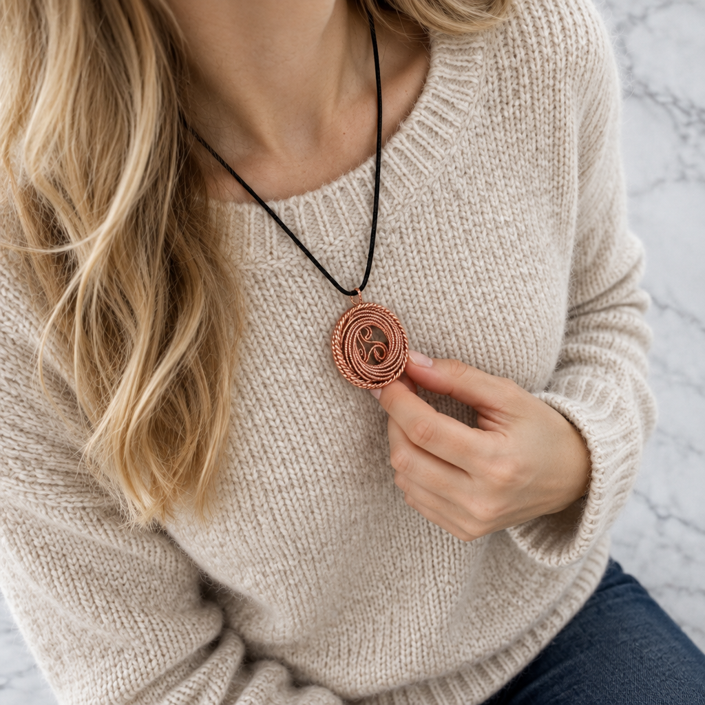 Copper Rodin Vortex Tensor Pendant Necklace – Sacred Cubit Design