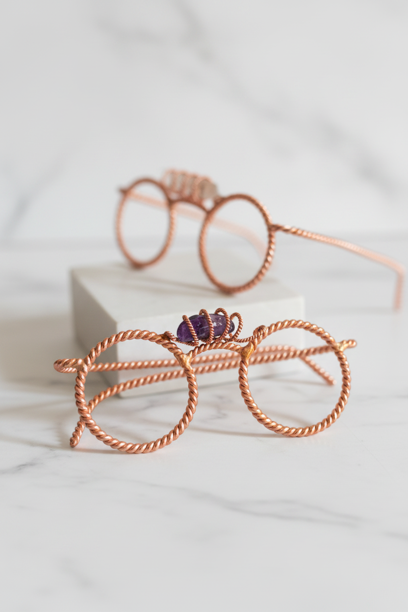 Copper Tensor Energy Glasses | 144-177 MHz Sacred Geometry | EMF Protection | Curated by Face of Norway