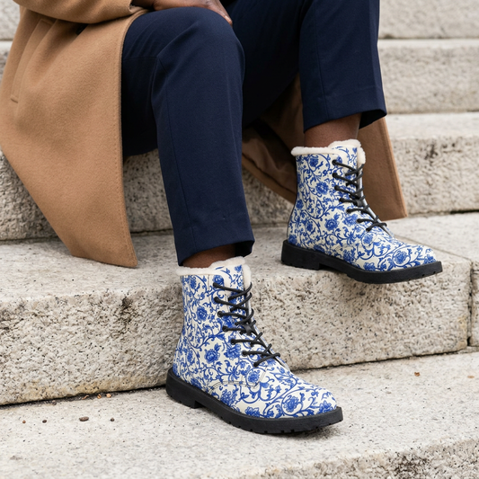 Face of Norway Porcelain Blue – Women's Fleece-Lined Art Boots