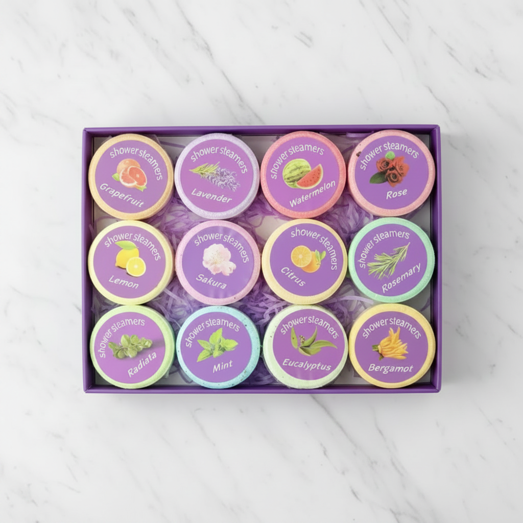Shower Steamers Aromatherapy Gift Set — 12 Pack with Essential Oils