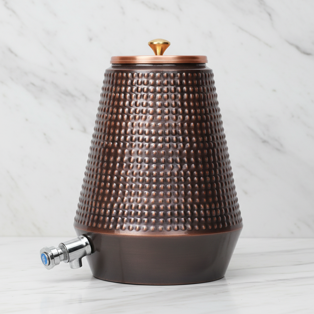 Pure Copper Water Dispenser Conical Antique Bubble Design