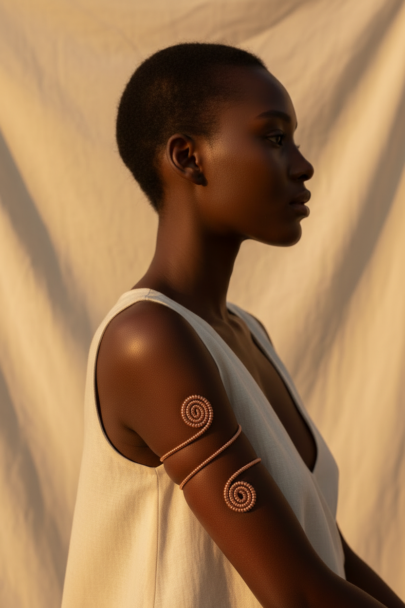 Copper Infinity Twist Upper Arm Cuff – Pure Copper Frequency Bracelet