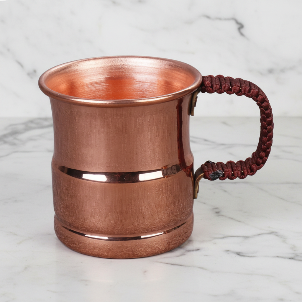 Pure Copper Mug with Handwoven Braided Handle | 280ml & 400ml