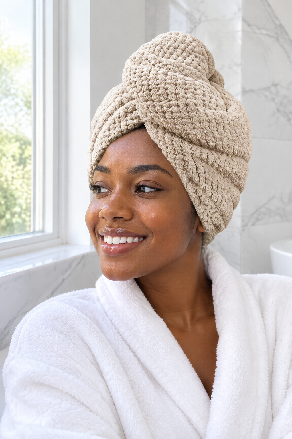Nordic Hair Towel Wrap – Ultra-Absorbent Microfiber Hair Turban
