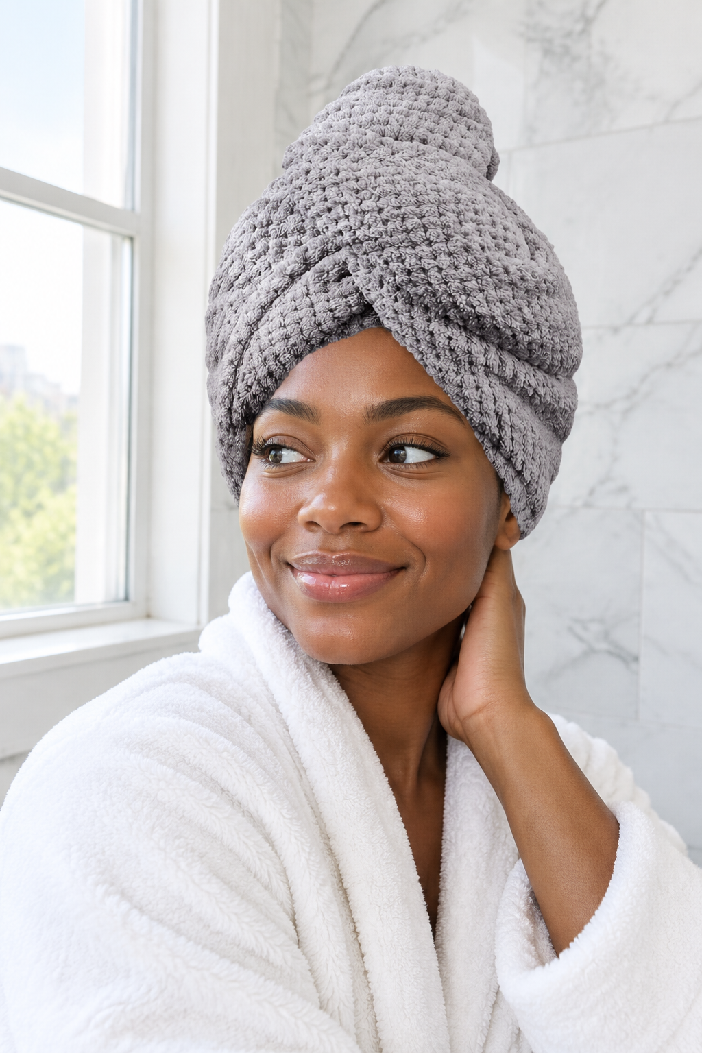 Nordic Hair Towel Wrap – Ultra-Absorbent Microfiber Hair Turban
