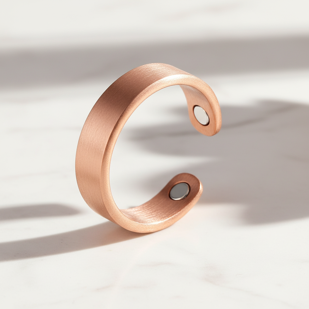 Pure Copper Cuff Ring – Adjustable Healing Jewelry | 100% Copper