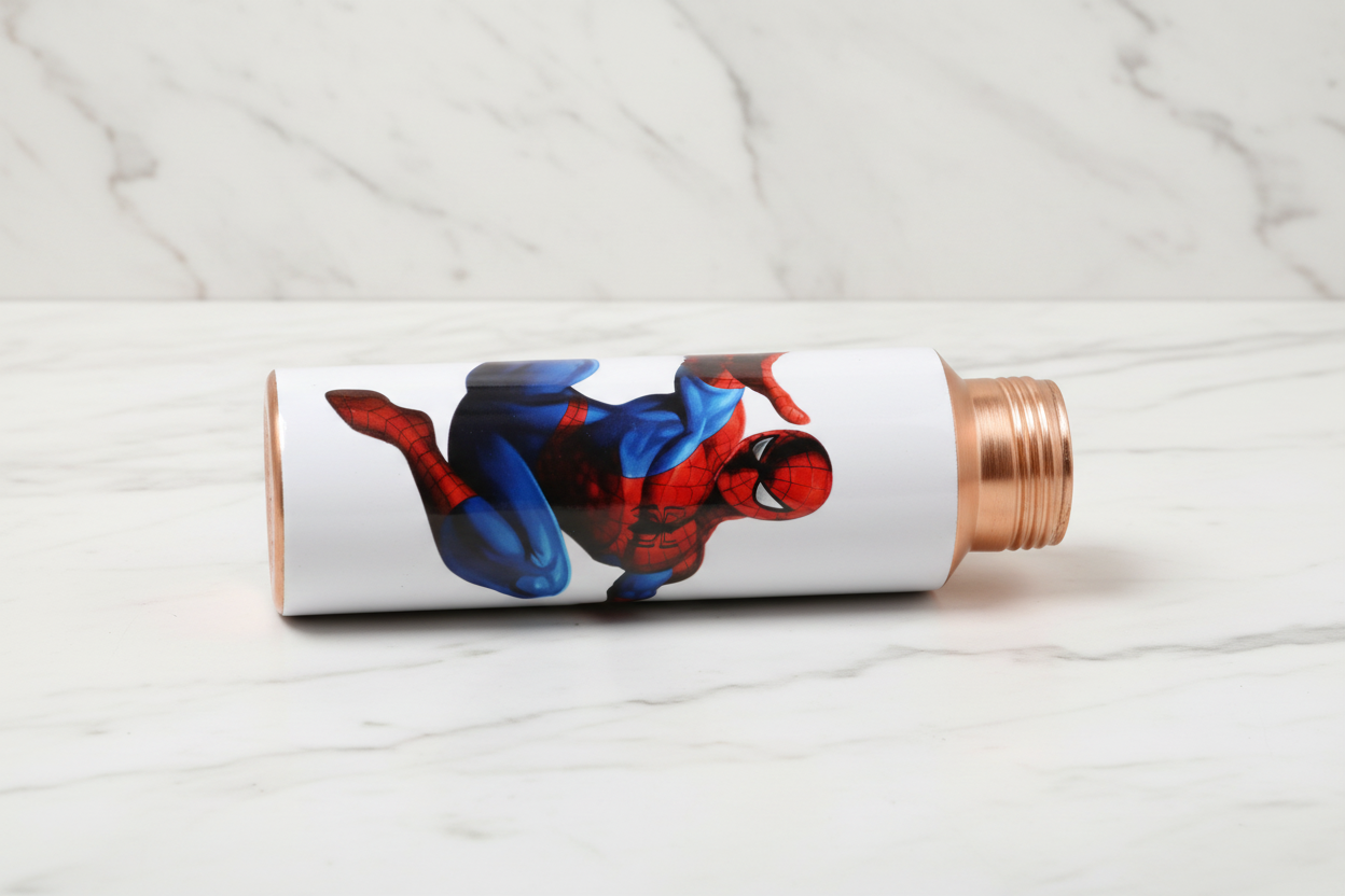 Spider-Man Kids Copper Water Bottle | 400 ML | Pure Copper | Leak-Proof
