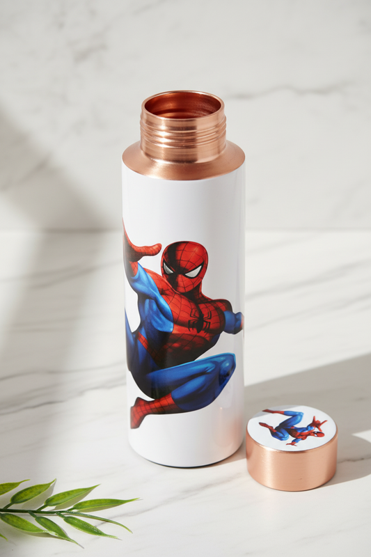 Spider-Man Kids Copper Water Bottle | 400 ML | Pure Copper | Leak-Proof