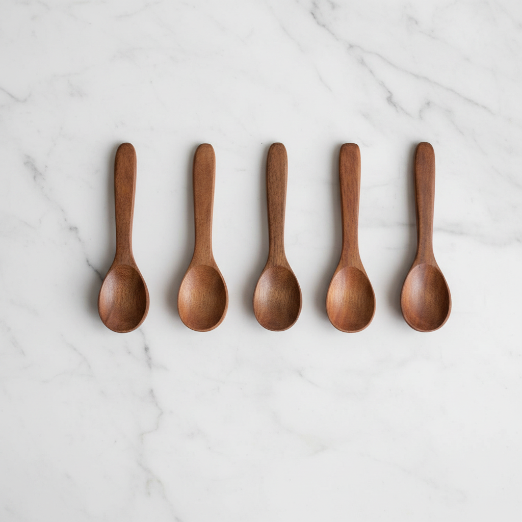 Neem Wood Masala Spoons – Set of 6 | Handcrafted & Antibacterial