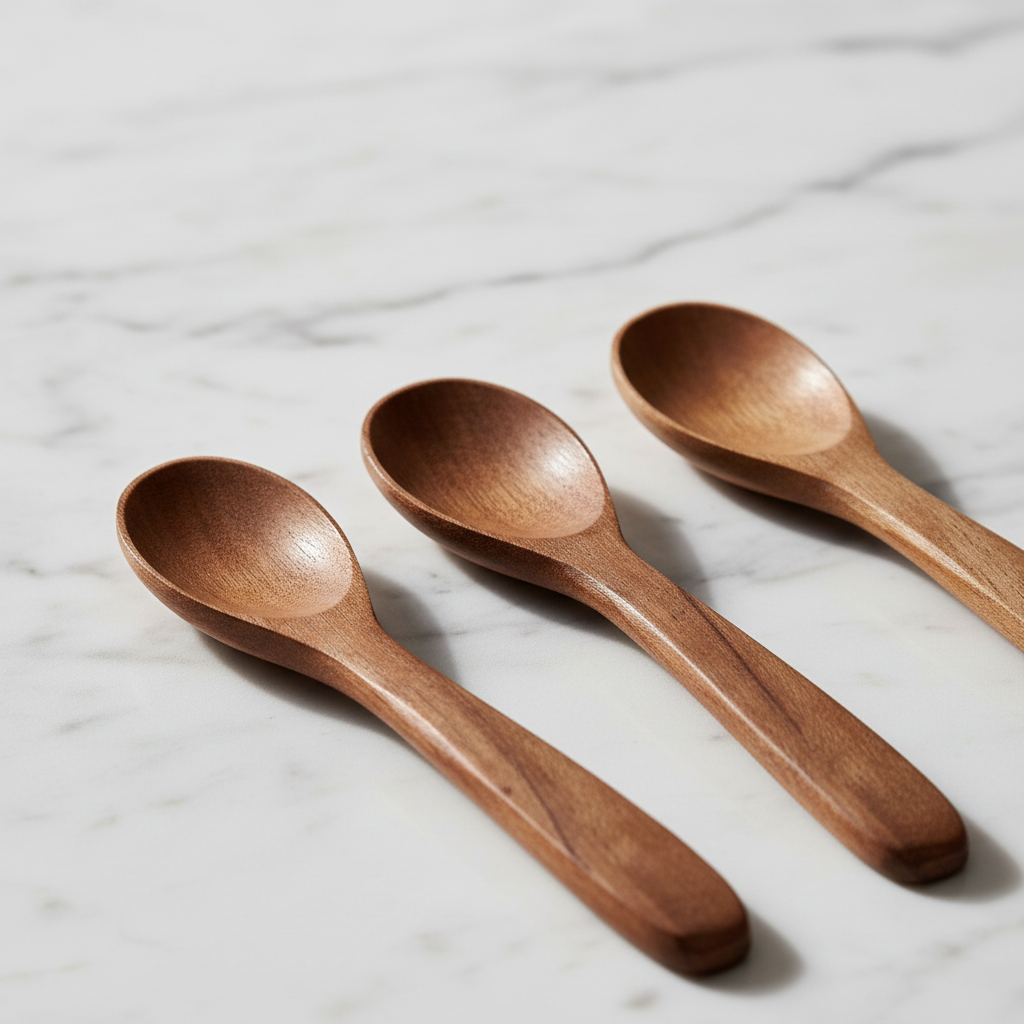 Neem Wood Masala Spoons – Set of 6 | Handcrafted & Antibacterial