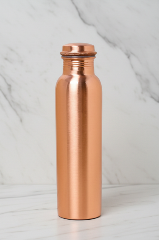 Pure Copper Water Bottle – Plain Matt Finish 1000ml | Ayurvedic Tamra Jal