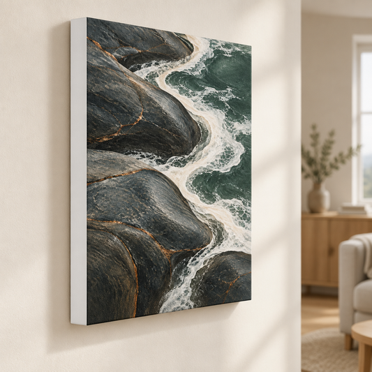 Stone and Tide | Norwegian Coastal Canvas Art