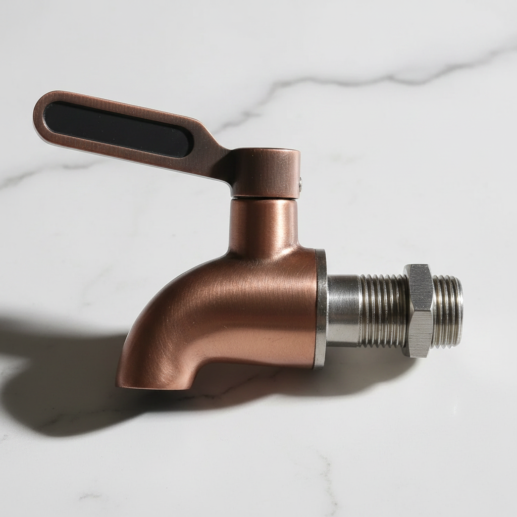 Copper Polish Steel Tap for 1.6 CM Diameter Hole | Dispenser Tap