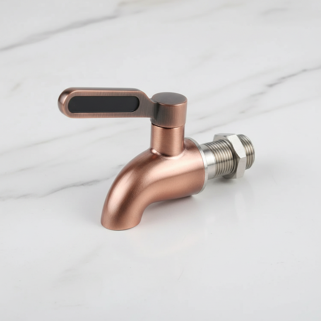 Copper Polish Steel Tap for 1.6 CM Diameter Hole | Dispenser Tap