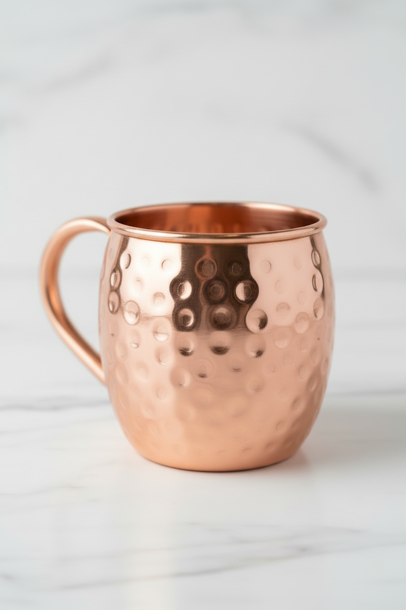 Pure Copper Moscow Mule Mugs – Set of 2 | Hammered Barrel Design