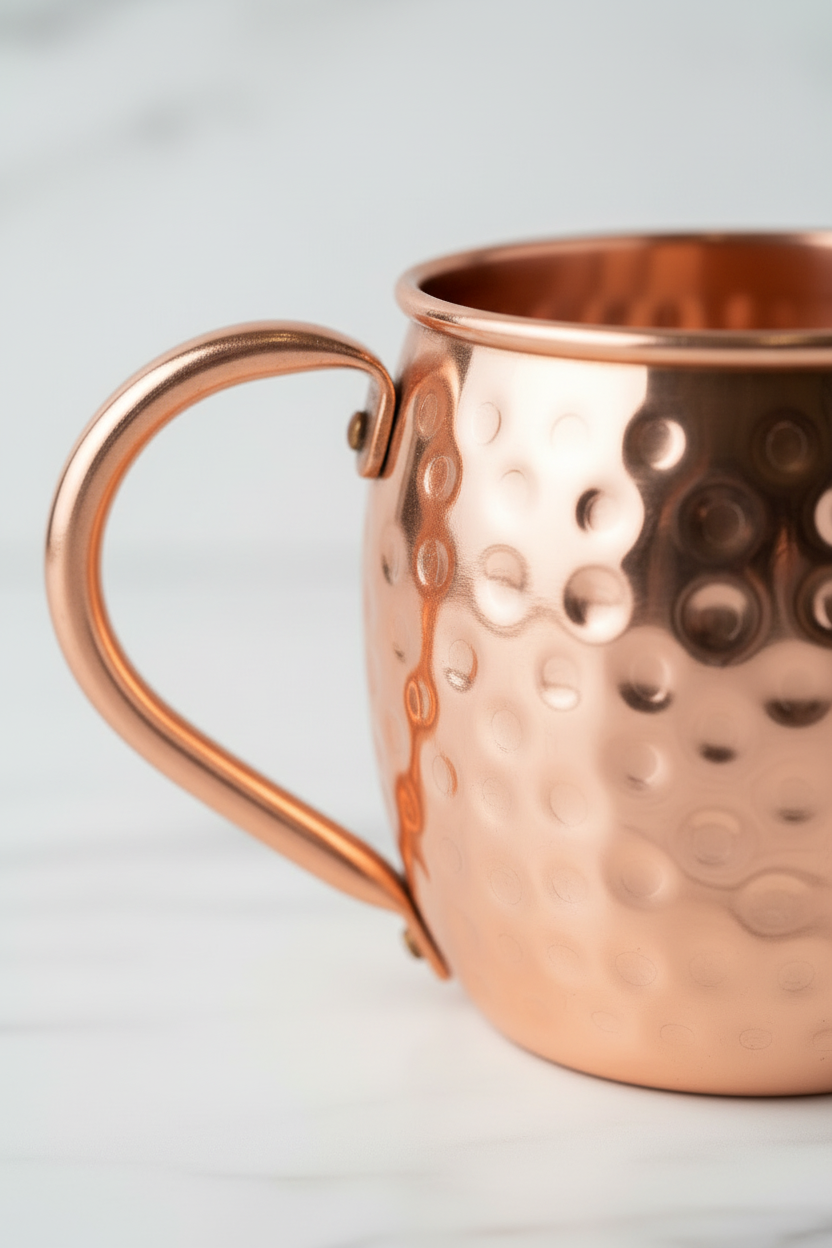 Pure Copper Moscow Mule Mugs – Set of 2 | Hammered Barrel Design