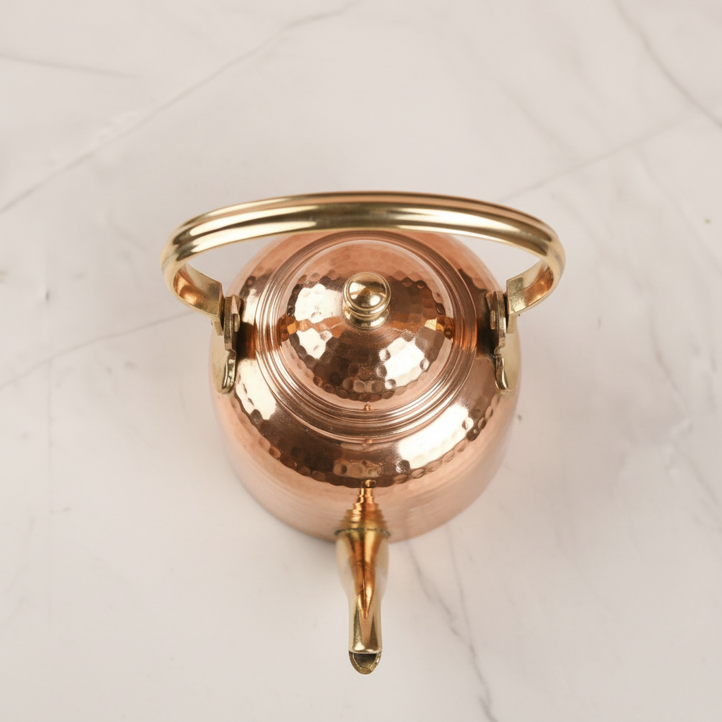 Handcrafted Copper Hammered Tea Kettle – 420ml | Nordic Wellness Drinkware