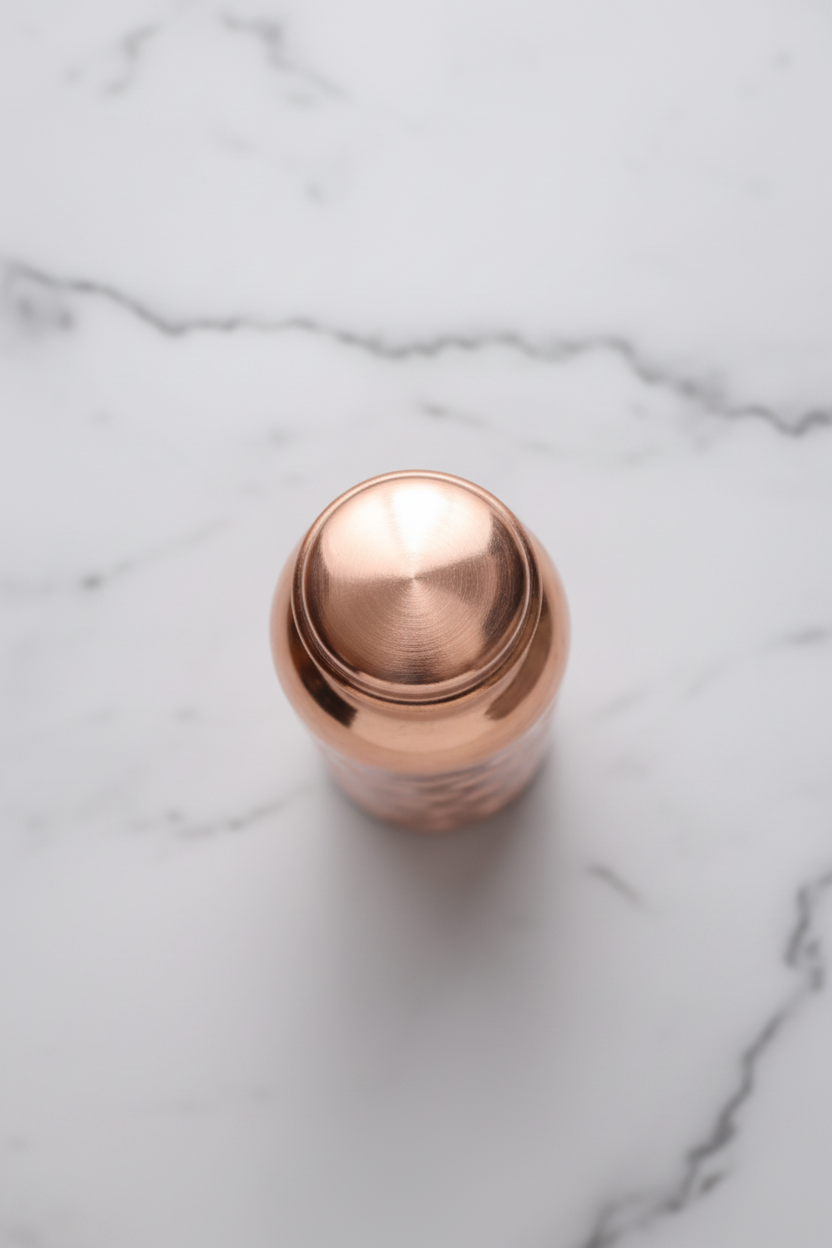100% Pure Certified Copper Water Bottle – Heavy Brick Hammered / Honeycomb Design 1000ml
