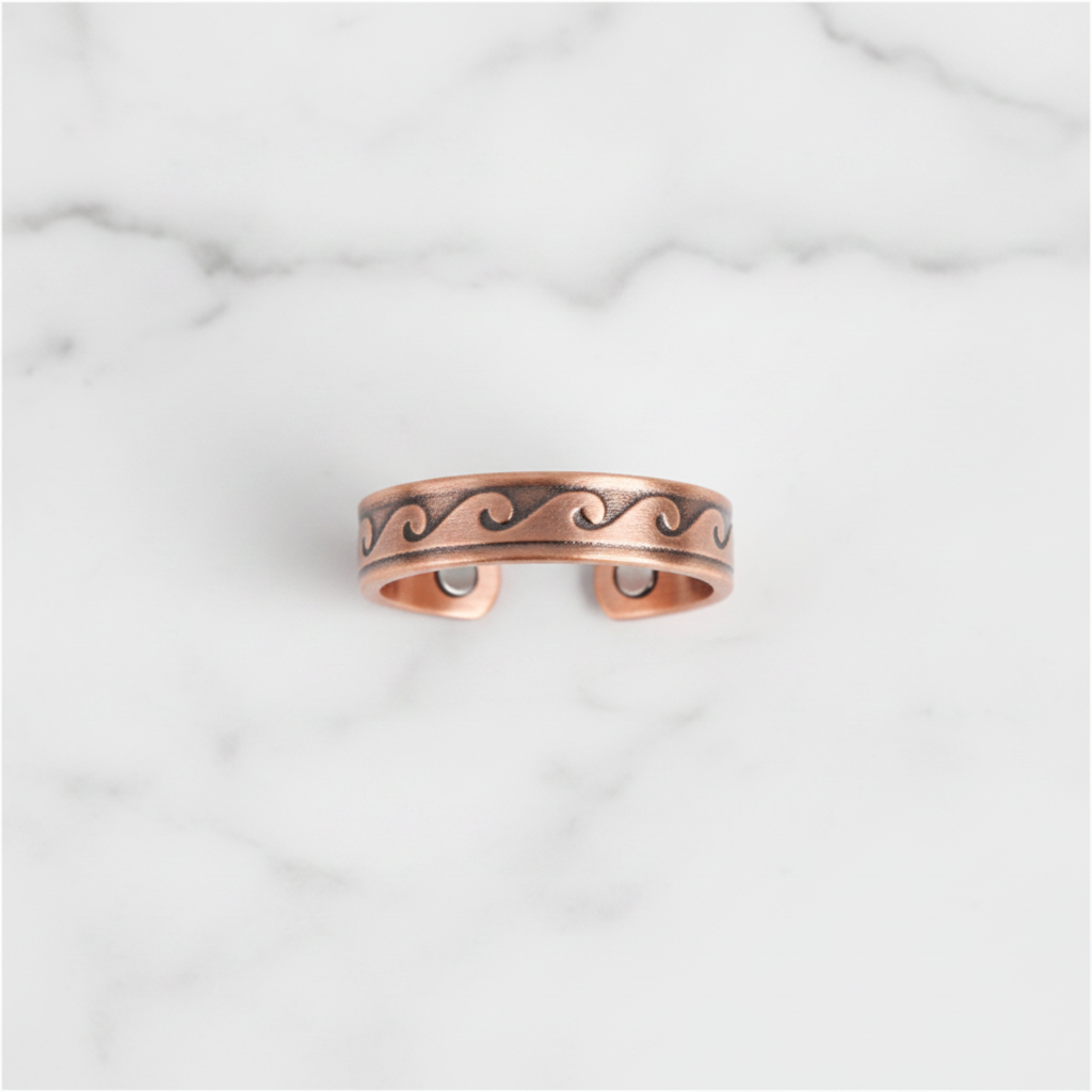 Pure Copper Vine Scroll Open Ring | Joint Pain Relief