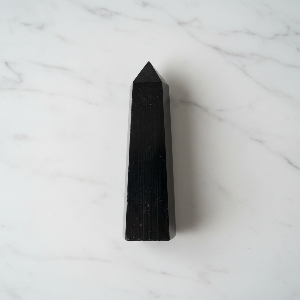 Black Tourmaline Tower – Grounding & Protection Crystal | 150-200g