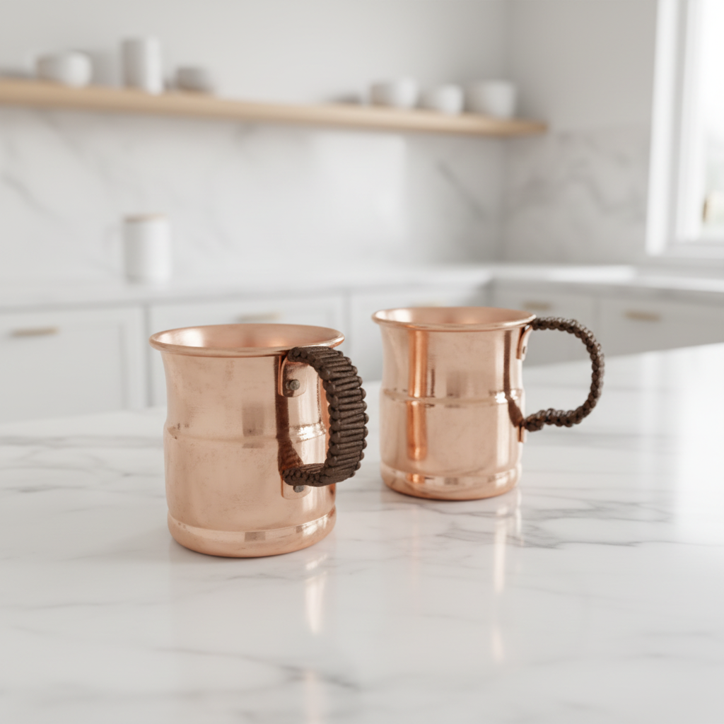 Pure Copper Mug with Handwoven Braided Handle | 280ml & 400ml