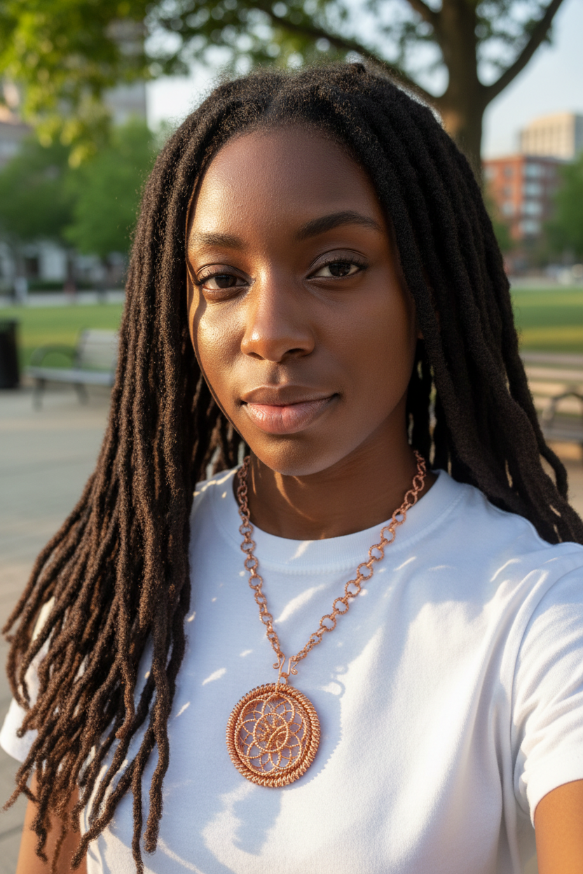 Flower of Life Copper Pendant & Necklace | Pure Copper Sacred Geometry | Handcrafted 6.5 cm