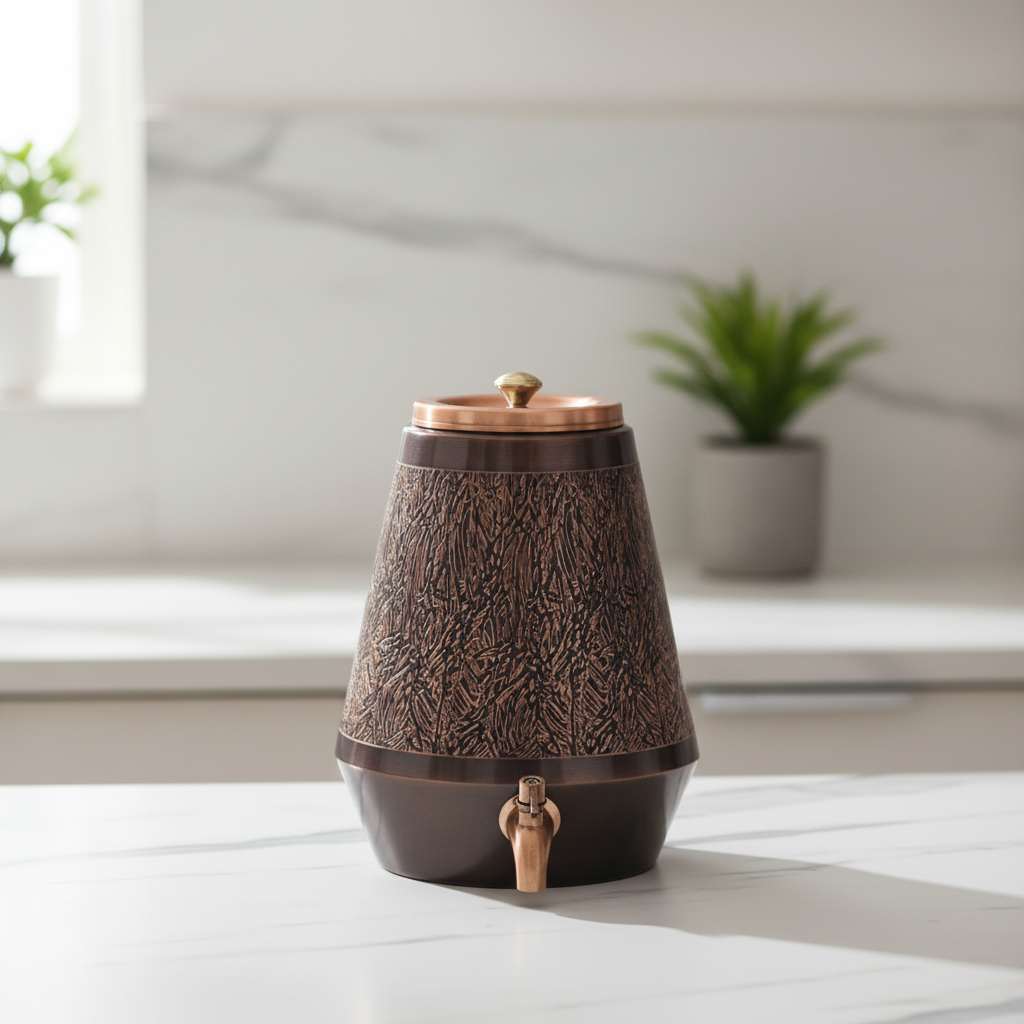 Pure Copper Water Dispenser Conical Antique Ozone Design – 5L
