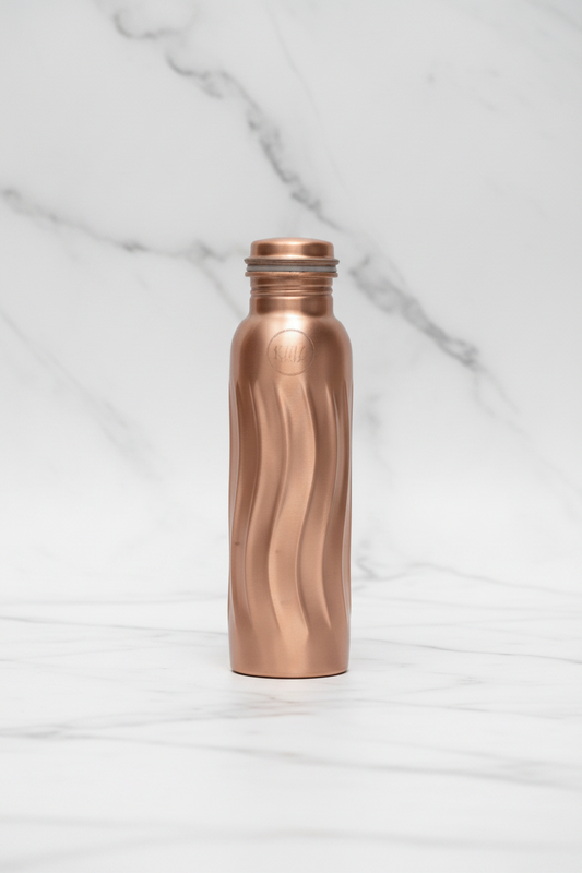Unique Wave Design 100% Pure Copper Water Bottle — 950 ml