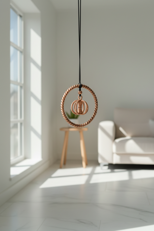 Tensor Harmonizer Pendant – Pure Copper Sacred Geometry